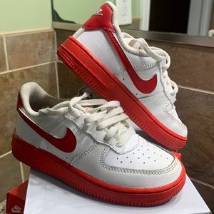 Air Force Ones (PS) , used, white/varsity red, 11